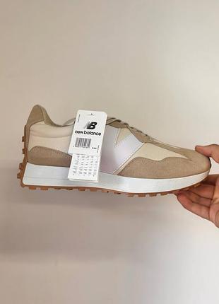 Мужские кроссовки new balance 327 beige white