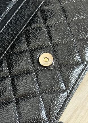Сумка клатч classic wallet on chain black/gold 7