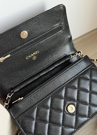 Сумка клатч classic wallet on chain black/gold 8