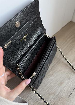 Сумка клатч classic wallet on chain black/gold 9