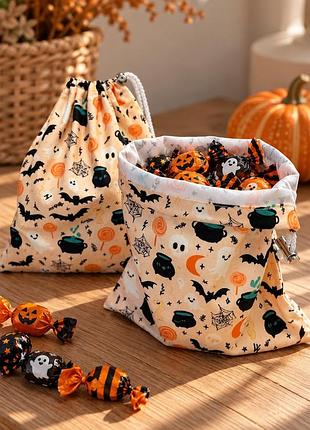 Бавовняний мішечок з принтом halloween 18×21 см