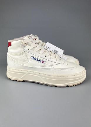 Шкіряні кросівки reebok club c geo mid оригінал