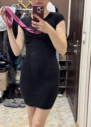 Тепла чорна сукня guess xxs-xs
