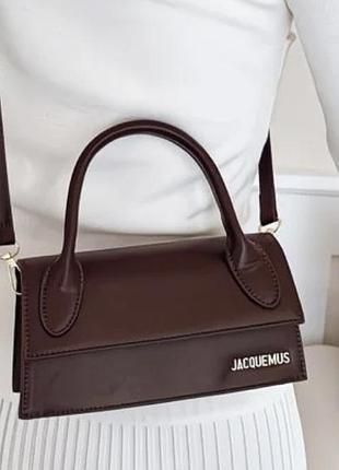 Сумка для жінок jacquemus ( не оригінал)коричнева маленька зі штучної шкіри