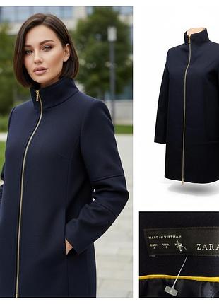 Zara минималистичное пальто, синего цвета, размер s