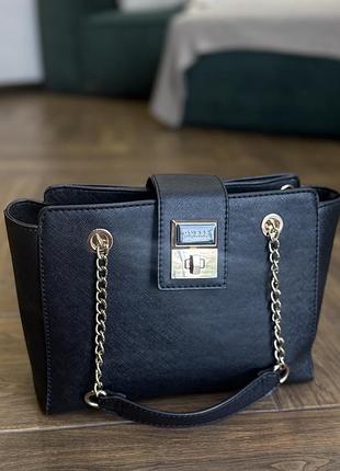 Сумка guess чорна з екошкіри