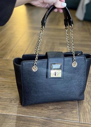 Сумка guess чорна з екошкіри 3