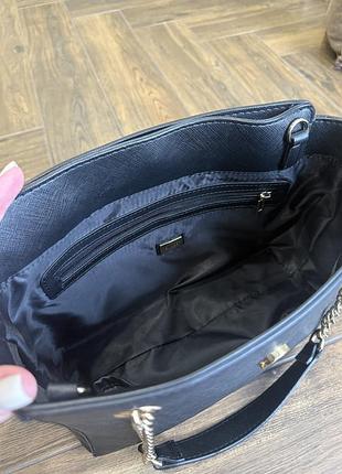 Сумка guess чорна з екошкіри 5