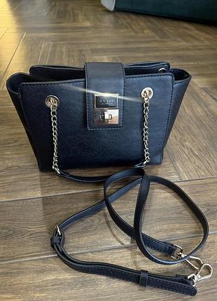Сумка guess чорна з екошкіри 8