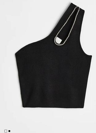 Укороченный асимметричный топ на одно плечо от бренда h&amp;m размер s