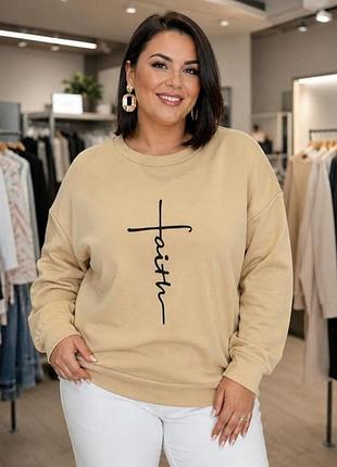 Свитшот новый кофточка с длинным рукавом размер xl-2xl (50-52)