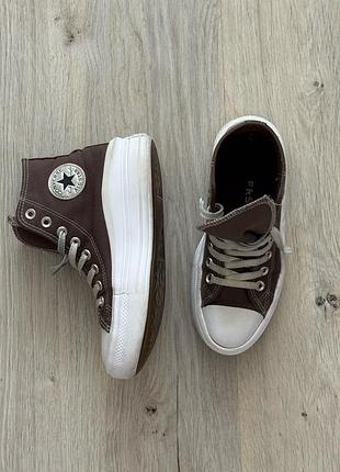 Кеди жіночі converse chuck taylor all star move hi коричневі, розмір 36, текстиль