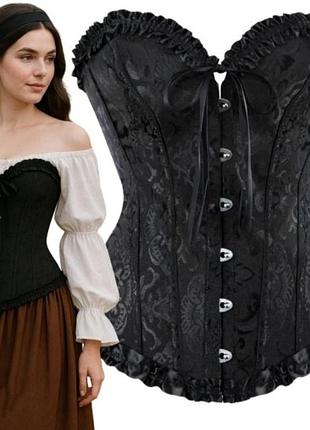 Корсет-бюстьє для ефектного образу на хелловін honey fashion accessories чорний (10-