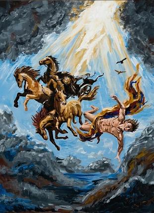 Картина «падение фаэтона» (the fall of phaeton), 30х40 см, авторская живопись