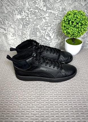 Puma кроссовки 43 размер кожаные на меху черные