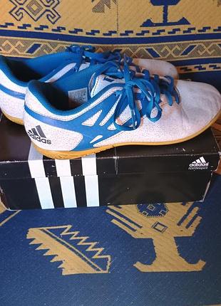 Футзалки чоловічі adidas білі з синім