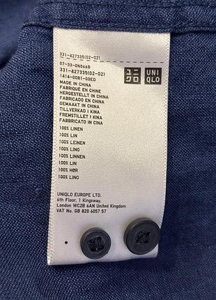 100% льняная рубашка uniqlo 5