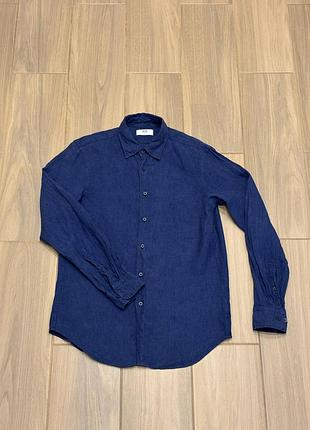 100% льняная рубашка uniqlo 3
