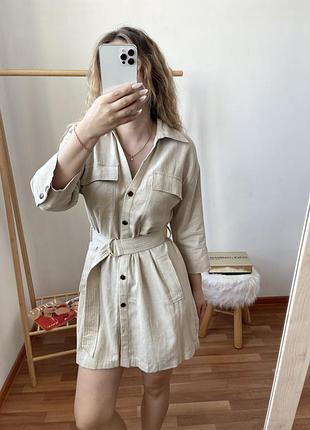 Zara лляна сукня