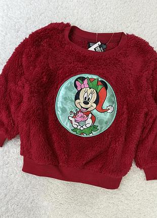 Кофта для дівчинки disney мінні маус тепла червона