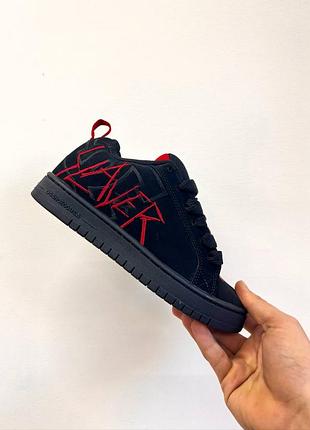 Кеди жіночі dc shoes x slayer court graffik black red