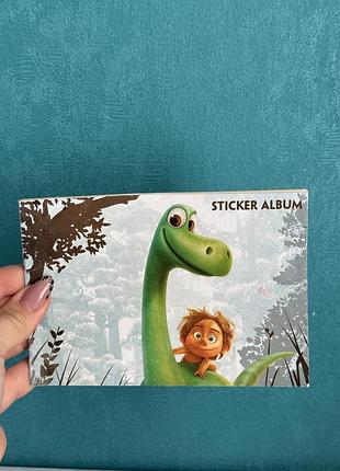 Альбом блокнот дитячий  для стікерів стікербук з динозавром pixar