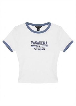 Жіноча футболка topshop біла з принтом pasadena