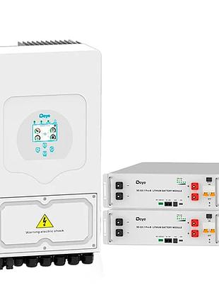 Комплект автономного енергопостачання deye sun-6k-sg03lp1-eu 6 квт + 2 акумулятори se-g5.1 pro-b 10,24 квт·год lifepo4,