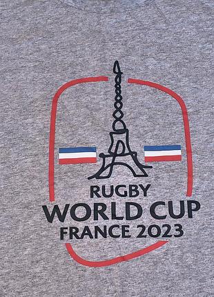 Rugby world cup изна 2023 - серая официальная коллекционная турнирная футболка - чс из регби 2023 - xxl