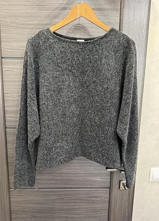 Светр жіночий h&m оверсайз темно-сірий меланж розмір l
