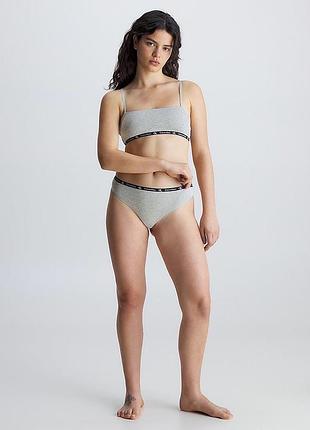 Calvin klein бавовняний бюстгальтер топ сірого кольору
