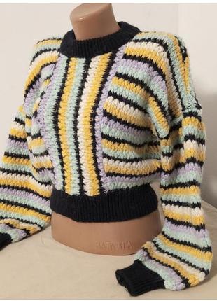 Теплий светр в смужку  zara 3