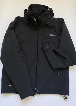 Куртка ветровка tommy hilfiger оригинал мужская черная демисезонная оазмм размер м чёрная