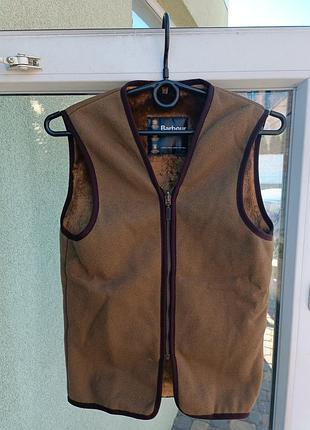 Коричневый флисовый жилет-подкладку barbour