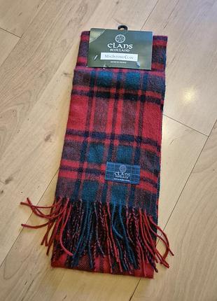 Шотландський вовняний шарф clans scotland macintosh clan, 100% wool