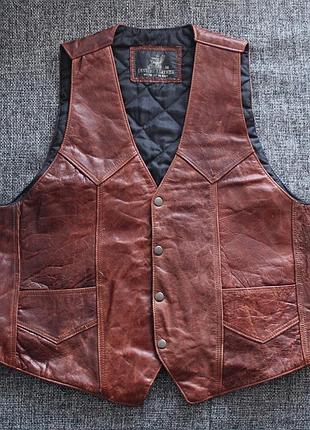 Жилет жилетка шкіряна мото genuine leather оригінал made in mexico