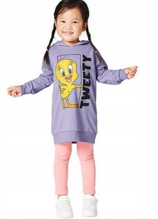 Трикотажная толстовка туника для девочки на 122/128 см (6-8 лет) tweety