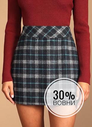 Спідниця коротка тепла осіння р.m esmara в клітинку вовна шерсть