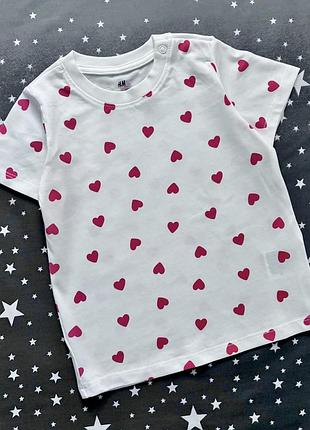 Футболка з сердечками на зріст 86 см, h&m