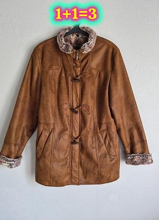 Стильная теплая дубленка barbara lebek, коричневая, размер l / xl (размер евро 42-46)