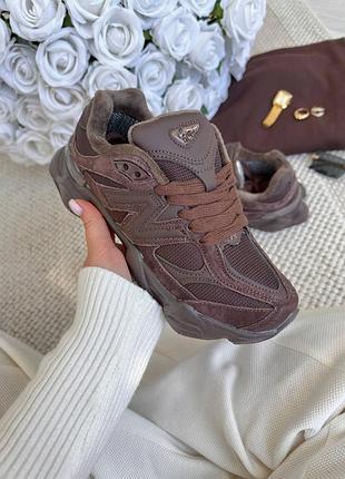 New balance 9060 chocolate brown термо 3