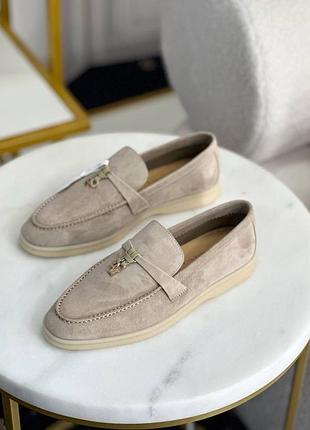 Женские бежевые лоферы лоро пиана loro piana lp люкс премиум