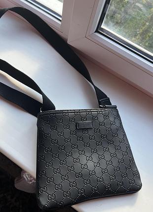 Сумка чоловіча gucci месенджер чорна