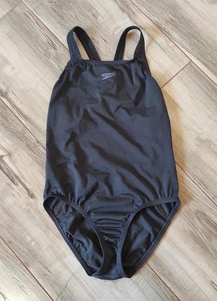 Чорний спортивний суцільний купальник speedo endurance+, розмір s / 36 (xs-s)