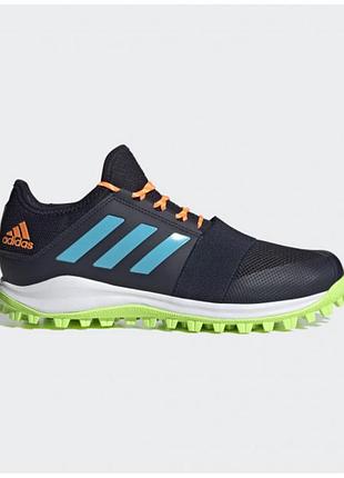 Бутси чоловічі adidas для хокею на траві, сині з салатовим