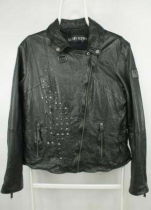 Стильная кожаная куртка freaky nation black leather biker jacket women's