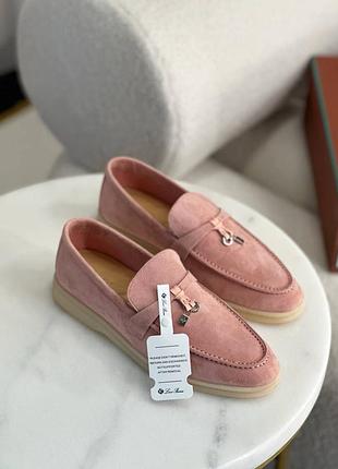 Женские розовые лоферы лоро пиана loro piana ір люкс премиум бренд