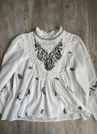 Жіноча вишита сорочка в стилі вишиванка mango розмір s