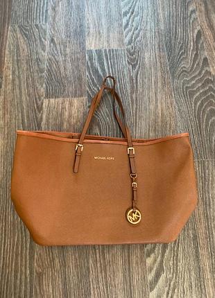 Жіночий шопер michael kors зі шкіри, коричневий