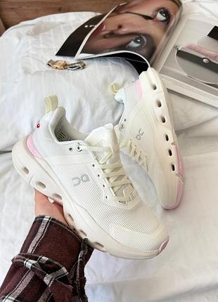On running cloudnova x off white pink